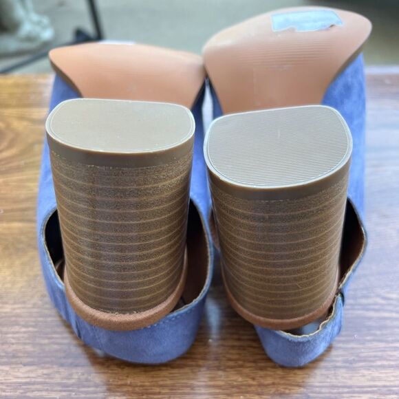 TOPSHOP Sandals Faux Suede Purple Block Heel New Condition Size 37 - Picture 6 of 11